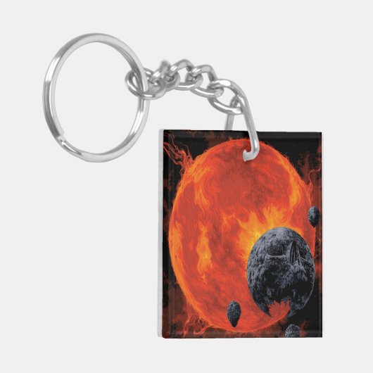 Space Graveyard Skull Halloween Galaxy of Horrors Sleutelhanger (Voorkant Links)