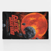 Space Graveyard Skull Halloween Galaxy of Horrors Spandoek (Horizontaal)