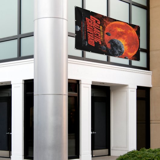 Space Graveyard Skull Halloween Galaxy of Horrors Spandoek (Buitenkant Gebouw)