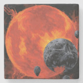 Space Graveyard Skull Halloween Galaxy of Horrors Stenen Onderzetter (Voorkant)