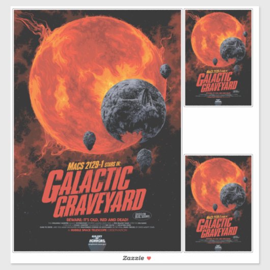 Space Graveyard Skull Halloween Galaxy of Horrors Sticker (Vel)