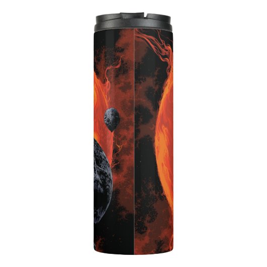 Space Graveyard Skull Halloween Galaxy of Horrors Thermosbeker (Achterkant)