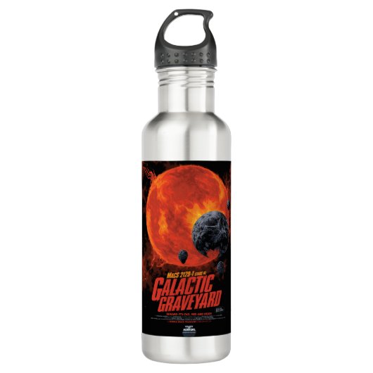 Space Graveyard Skull Halloween Galaxy of Horrors Waterfles (Voorkant)