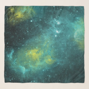 Space Green Yellow Waterverf Star Nebula Universe Sjaal