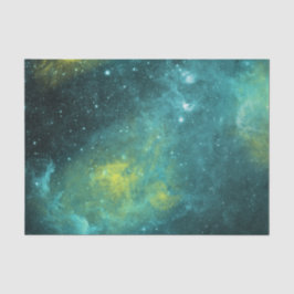 Space Green Yellow Waterverf Star Nebula Universe Tissuepapier