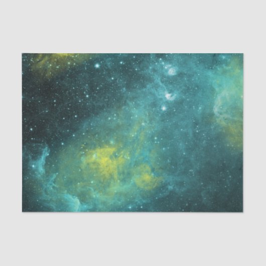 Space Green Yellow Waterverf Star Nebula Universe Tissuepapier (Voorkant)