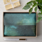 Space Green Yellow Waterverf Star Nebula Universe Tissuepapier (Geschenk)