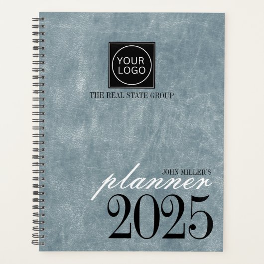 Space Grey Custom Company Logo Kantoor Planner (Voorkant)