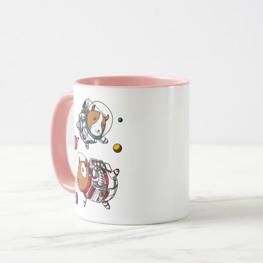 Space Guinee Varkens Astronauts Cosmic Cavy Pet Mok (Voorkant links)