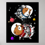 Space Guinee Varkens Astronauts Cosmic Cavy Pet Poster (Voorkant)