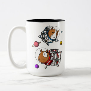 Space Guinee Varkens Astronauts Cosmic Cavy Pet Tweekleurige Koffiemok
