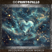 Space Heart gemaakt van sterren Tissuepapier