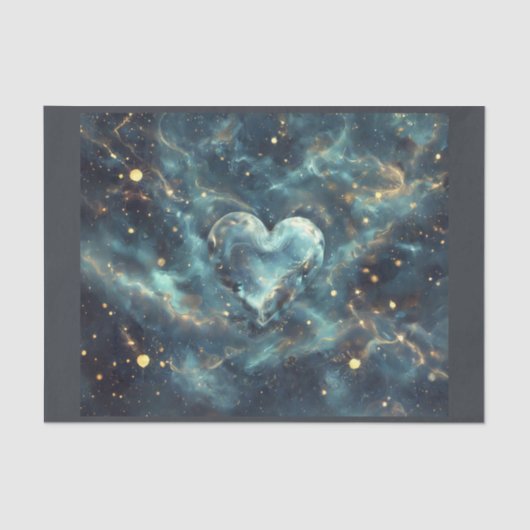 Space Heart gemaakt van sterren Tissuepapier (Voorkant)