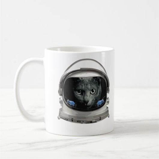 Space Helmet Astronaut Cat Koffiemok (Links)