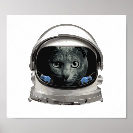 Space Helmet Astronaut Cat Poster (Voorkant)