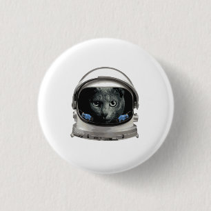 Space Helmet Astronaut Cat Ronde Button 3,2 Cm
