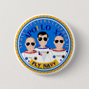 Space Hipsters Apollo 12 Jubileum Button