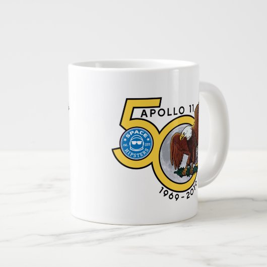 Space Hipsters® Apollo 50 Jumbo Coffee Mok (20 oz) (Voorkant rechts)