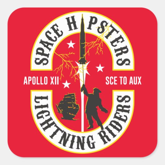 Space Hipsters® Lightning Riders 3" sticker (Voorkant)