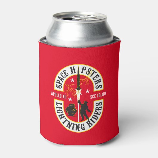 Space Hipsters® Lightning Riders schuim koozie (Blikje Voorkant)