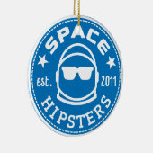 Space Hipsters Logo Porcelain Ornament (Rechts)