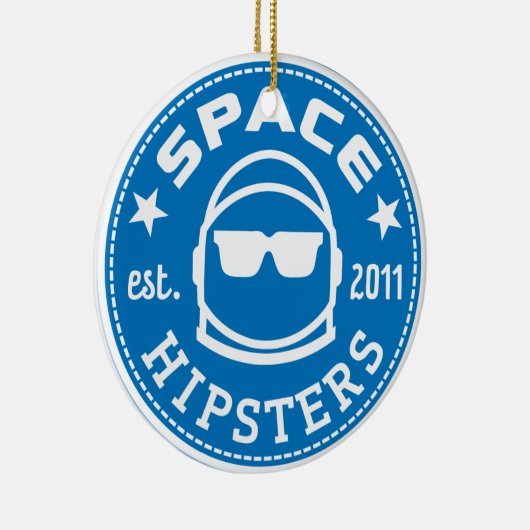Space Hipsters Logo Porcelain Ornament (Rechts)