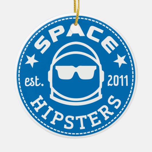 Space Hipsters Logo Porcelain Ornament (Voorkant)