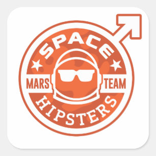 Space Hipsters® MARS TEAM 3"-stickers Vierkante Sticker