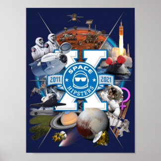 Space Hipsters® X Collage Wall Art Poster 9 x 12 i