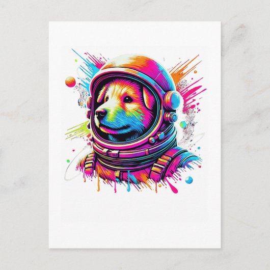 Space Hondenliefhebber Design Briefkaart (Voorkant)