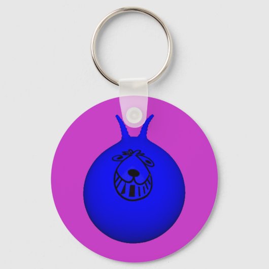 Space Hopper Keyring Blue/Paars Sleutelhanger (Voorkant)