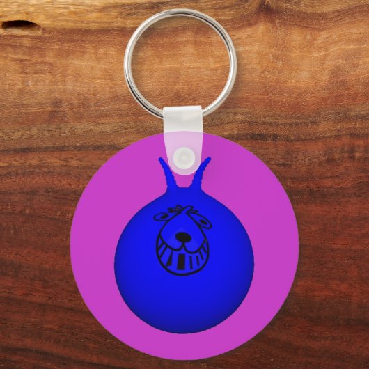 Space Hopper Keyring Blue/Paars Sleutelhanger (Voorkant)