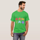 Space Invaders Piel Art Rainbow Aliens girl friend T-shirt (Voorkant volledig)