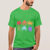 Space Invaders Piel Art Rainbow Aliens girl friend T-shirt (Voorkant)