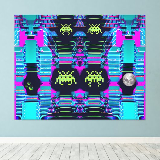 Space Invasion from the Tariff Kings Canvas Afdruk (Insitu (Houten vloer))