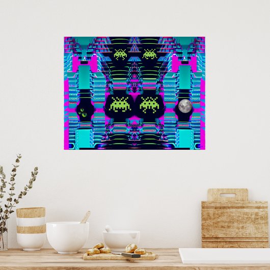 Space Invasion van de Tariefkoningen Poster (Keuken)