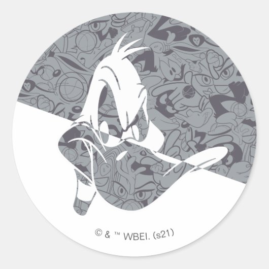 SPACE JAM: A NEW LEGACY™ | DAFFY DUCK™ Mod Patroon Ronde Sticker (Voorkant)