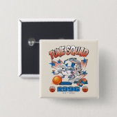 SPACE JAM™ BUGS BUNNY™ #1 Basketbal Grafisch Vierkante Button 5,1 Cm (Voorkant /achterkant)