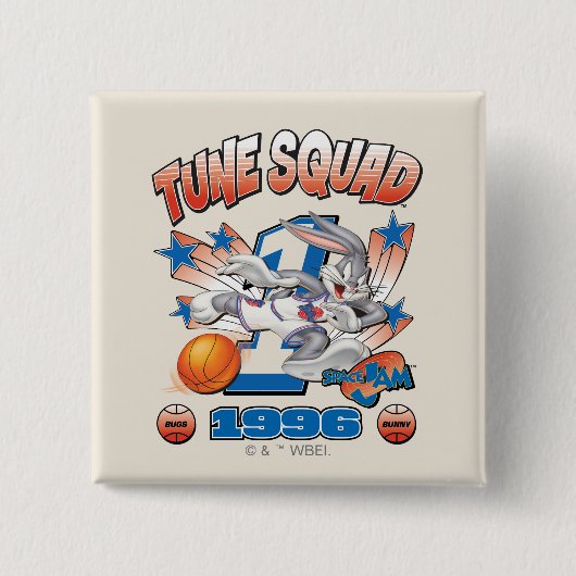 SPACE JAM™ BUGS BUNNY™ #1 Basketbal Grafisch Vierkante Button 5,1 Cm (Voorkant)