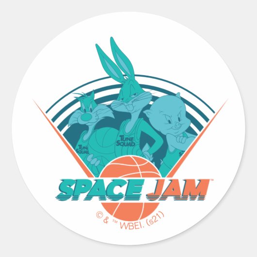 SPACE JAM: EEN NIEUWE LEGACY™ | Retro Futuristic T Ronde Sticker (Voorkant)