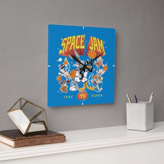 SPACE JAM™ TUNE SQUAD™ 1996 Grafisch Vierkante Klok (Kantoor)