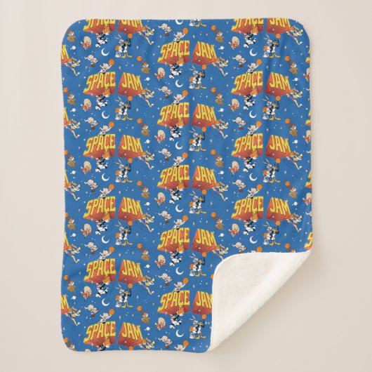 SPACE JAM™ TUNE SQUAD™ Outer Space-patroon Sherpa Deken (Voorkant)