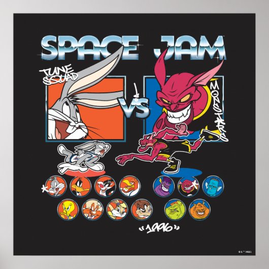 SPACE JAM™ TUNE SQUAD™ VS Monstars Roster Grafisch Poster (Voorkant)