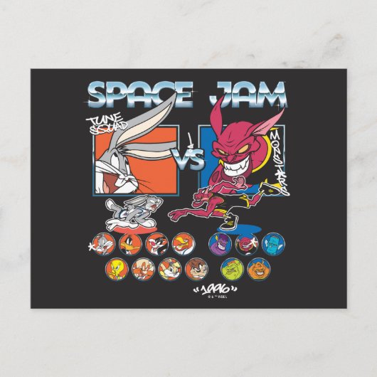 SPACE JAM™ TUNE SQUAD™ VS Monstars Roster Graphic Briefkaart (Voorkant)