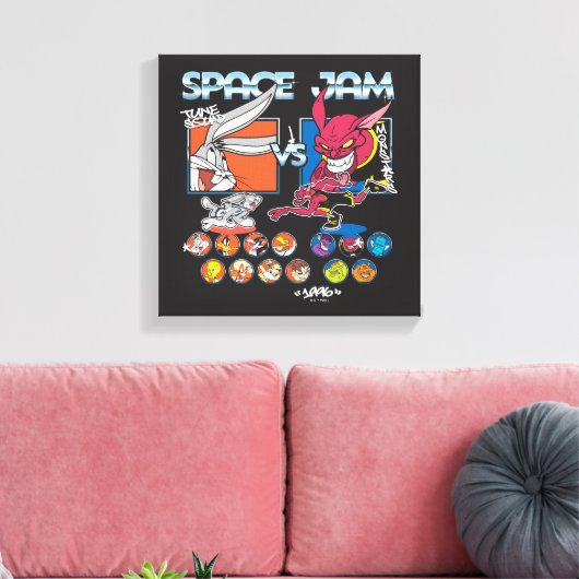 SPACE JAM™ TUNE SQUAD™ VS Monstars Roster Graphic Canvas Afdruk (Insitu (Woonkamer))