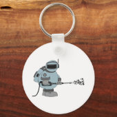 Space Janitor Spraying Stars Sci-Fi Astronaut Sleutelhanger (Voorkant)