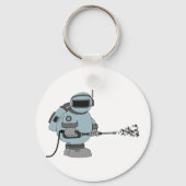Space Janitor Spraying Stars Sci-Fi Astronaut Sleutelhanger (Achterkant)