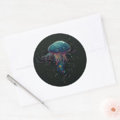 Space Jellyfish Ronde Sticker (Envelop)
