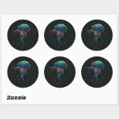 Space Jellyfish Ronde Sticker (Vel)