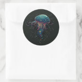 Space Jellyfish Ronde Sticker (Tas)